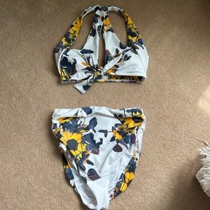 Albion Fit sunflower two-piece swimsuit